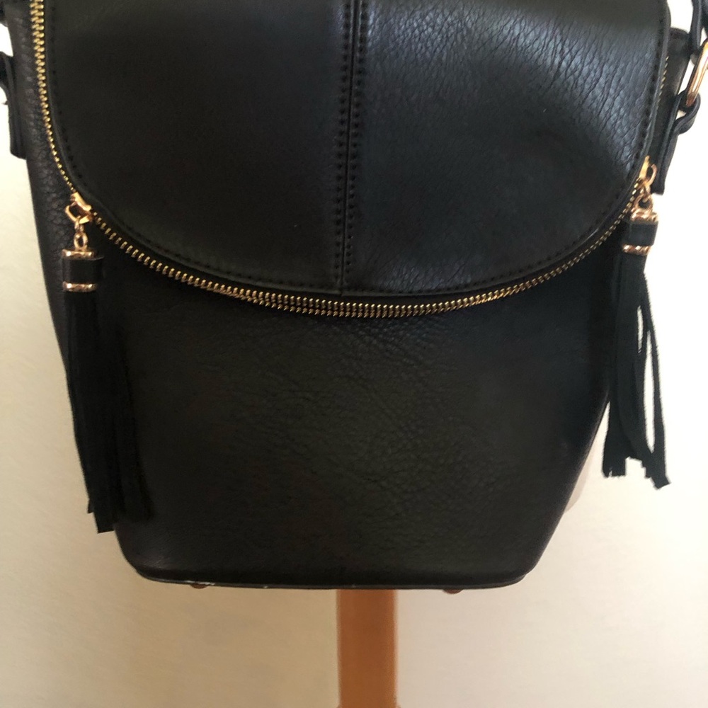 Black Leather Women's Crossbody Bag